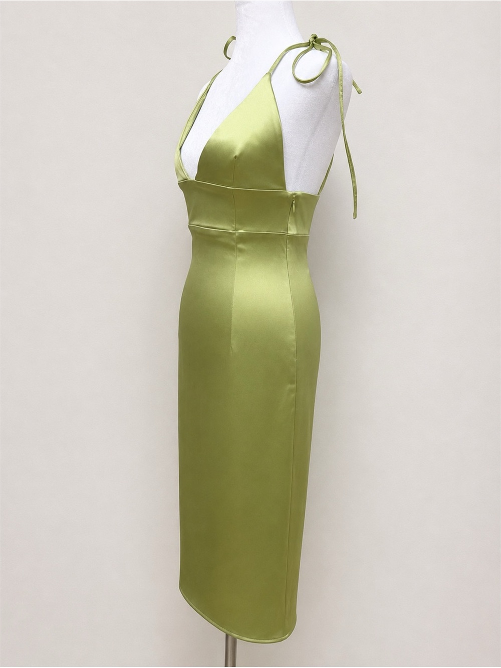 NWT Aritzia Wilfred Zadie Satin Midi Dress Sage Green Size 8 Capsule Rush Week - Picture 5 of 7